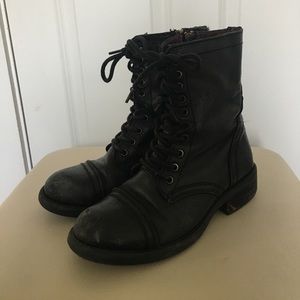 Steve Madden Leather Combat Boots